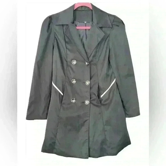 Navy Blue Trench Coat (R17) - Picture 1 of 12